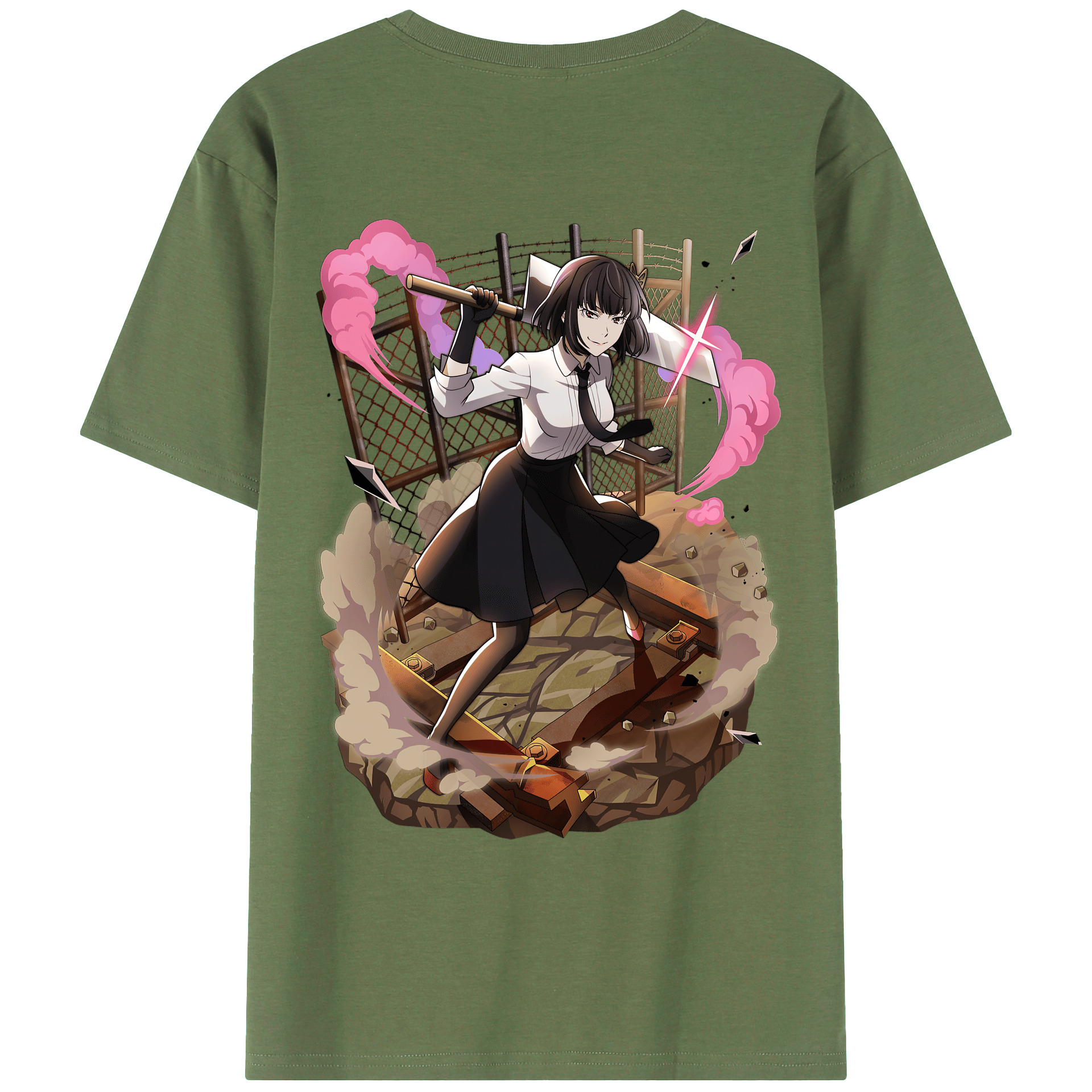 （画像用） 文豪ストレイドッグス Bungo Stray Dogs 綿100％ メンズ半袖Tシャツ（バックプリント） 通気性
